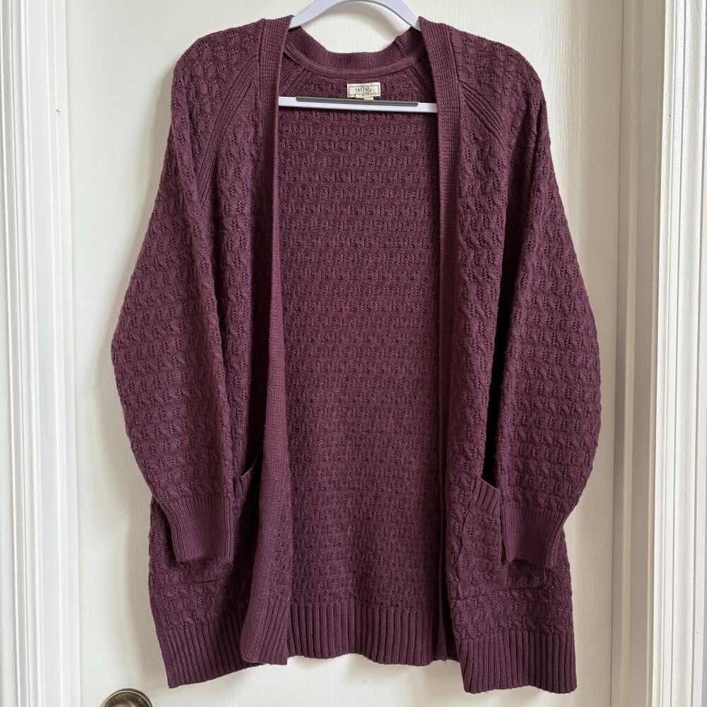 Fat Face Purple Long Chunky Cardigan Medium 10